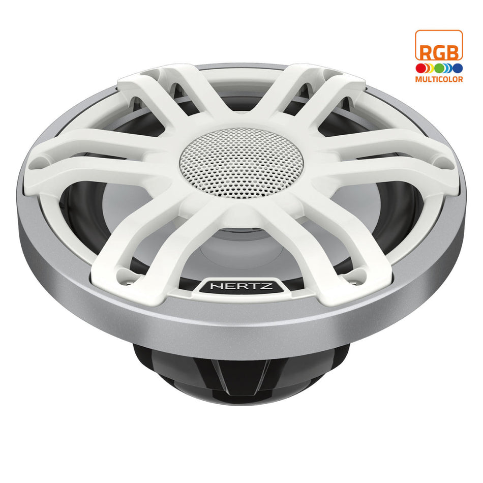 Hertz HMX 6.5 S-LD-SW, HMX 6.5" Marine Coaxial Speakers w/ RGB LED, White Sport Grille