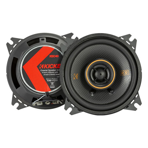 Kicker KSC40, KS Series 4" 2-Way 4 Ohm Coaxial Speakers (51KSC404)