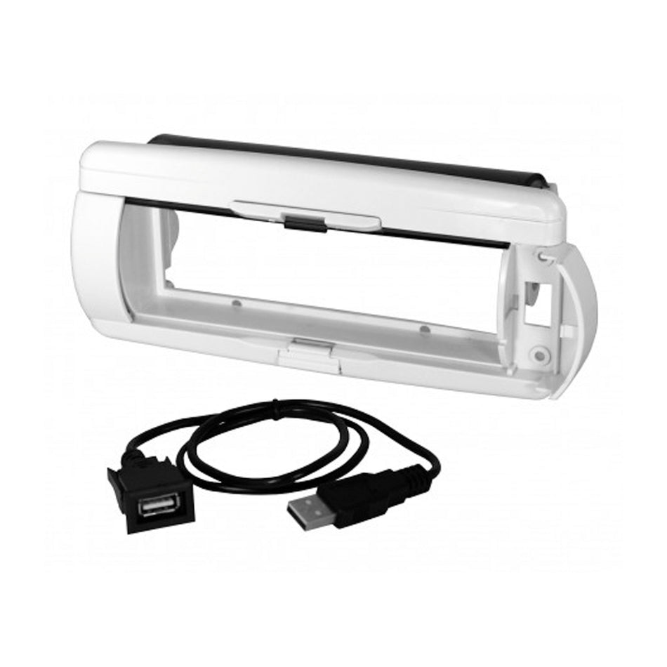 American International MCK2000W, Retracting Marine Radio Cover White Single DIN